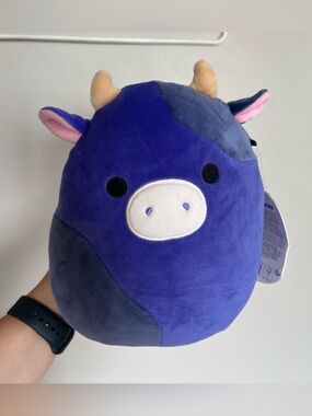 SQUISHMALLOWS NWT INGRED PLUSH PURPLE COW SMALL 8 INCH STUFFED ANIMAL INGRID